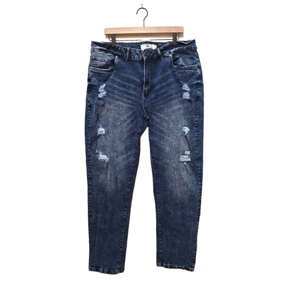 Refinery Republic Straight Leg Stone Wash Distressed Jeans Sz 40x32 - Picture 1 of 10